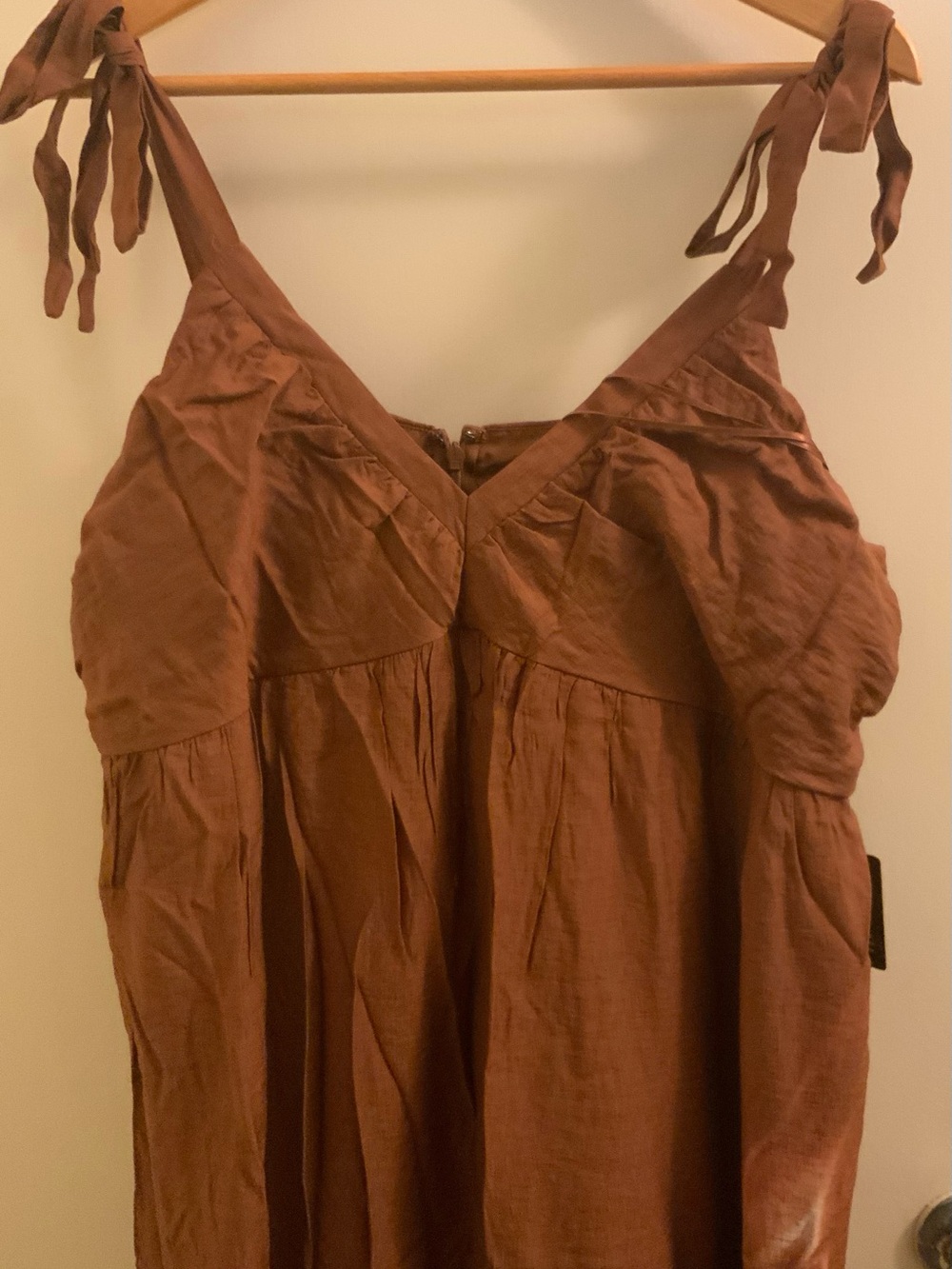 Express Brown Tie-Shoulder Cotton Tie Dye Dress